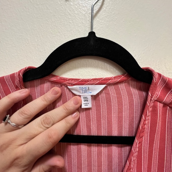 Time and Tru Pink Striped Wrap Dress Size XXL - Picture 4 of 6